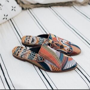 Inkkas Cyprus Bohemian Abstract Art Boho Free Spirit Closed Toe Hippie Slides 7